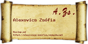 Alexovics Zsófia névjegykártya