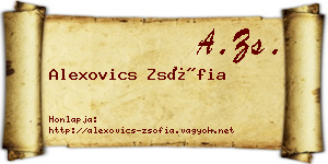 Alexovics Zsófia névjegykártya