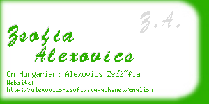 zsofia alexovics business card